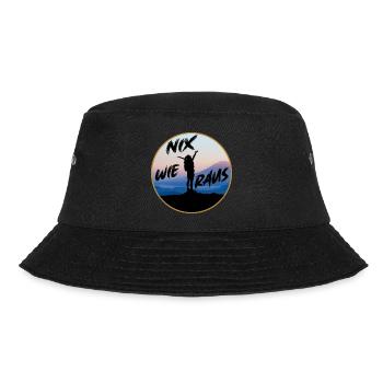 Nix wie raus - perfekt für Outdoor Fans, Wanderer - Bucket Hat - Schwarz - Vorne - Lela (165cm)