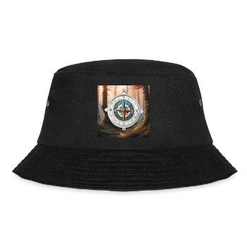 Kompass / Himmelsrichtung / Reisen / Survival - Bucket Hat - Schwarz - Vorne - Lela (165cm)