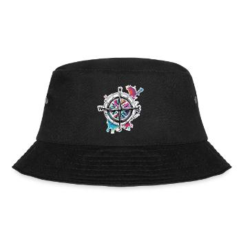 Kompass / Himmelsrichtung / Reisen / Survival - Bucket Hat - Schwarz - Vorne - Lela (165cm)