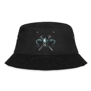 Kriegerschädel 2 Schwerter - Bucket Hat - Schwarz - Vorne - Lela (165cm)