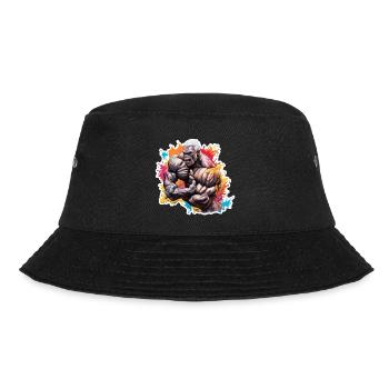 Bodybuilder / Sports / Fitness / Monkey / Muscles - Bucket Hat - black - Front - Lela (165cm)