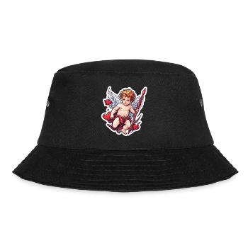 Cupid / Love / Arrow / Heart / Valentine's Day - Bucket Hat - black - Front - Lela (165cm)