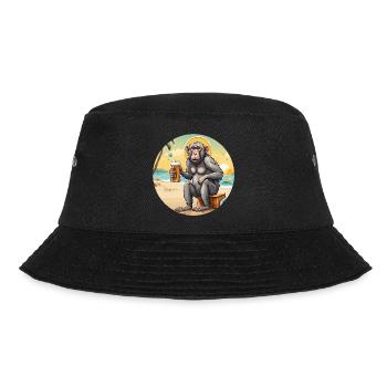 Affe / Tier / Zoo / Babian / Wild / Comic - Bucket Hat - Schwarz - Vorne - Lela (165cm)