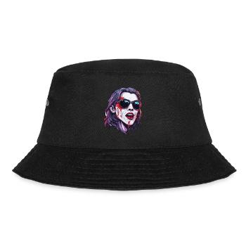 Vampir / Dracula / Blutsauger / Halloween / Mythos - Bucket Hat - Schwarz - Vorne - Lela (165cm)