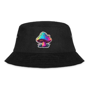 Mushroom / Mushroom / Meadow / Forest / Goa / Psy - Bucket Hat - black - Front - Lela (165cm)