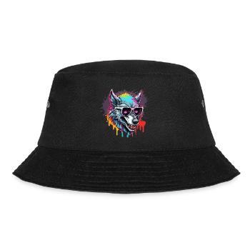 Werwolf / Vollmond / Wesen / Verwandlung / Fluch - Bucket Hat - Schwarz - Vorne - Lela (165cm)