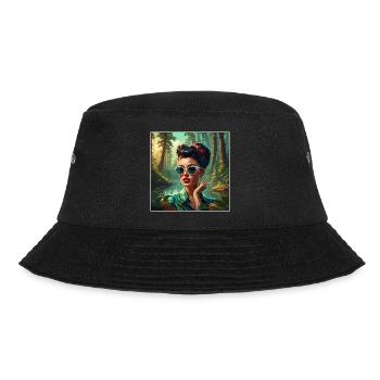 Rockabilly / Pin-up Girl / Girl Power / 50s - Bucket Hat - black - Front - Lela (165cm)
