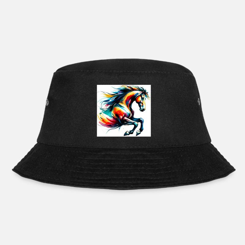Pferd - Bucket Hat - Schwarz
