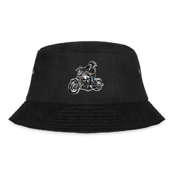 Motorrad Logo / Bike / Zweirad / Fahrzeug / Motors - Bucket Hat - Schwarz - Vorne - Lela (165cm)