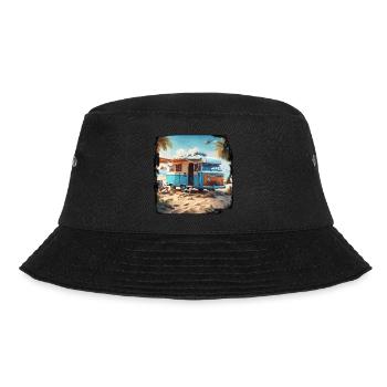 Camper / Wohnmobil / camping / Roadtrip / Travel - Bucket Hat - Schwarz - Vorne - Lela (165cm)