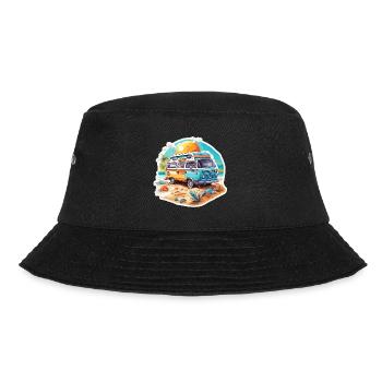Camper / Wohnmobil / camping / Roadtrip / Travel - Bucket Hat - Schwarz - Vorne - Lela (165cm)