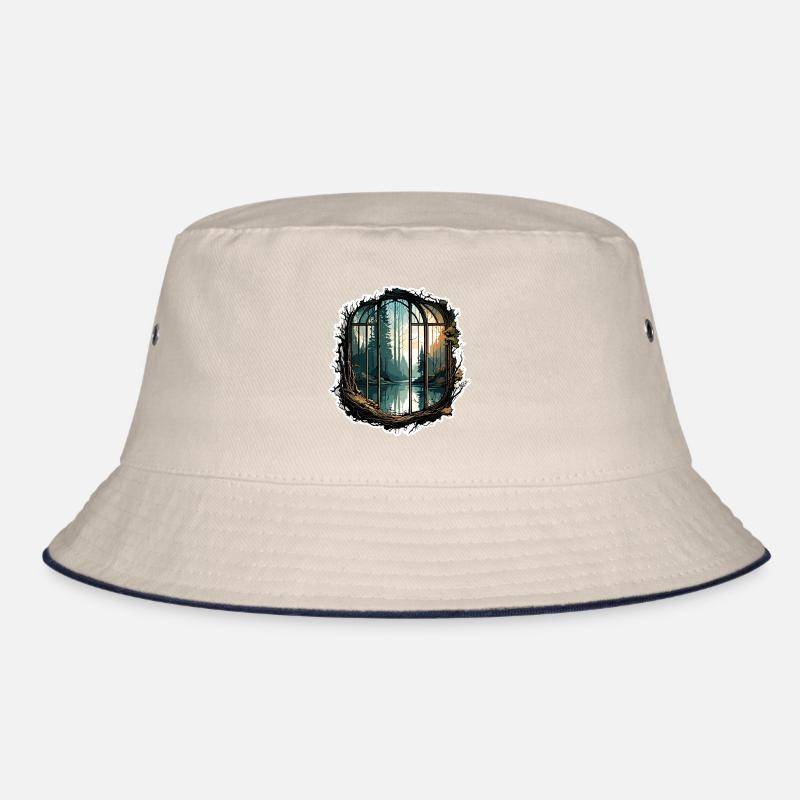 Window in the Forest / Trees / View / Wilderness Bucket Hat