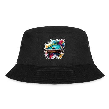 Billardtisch / Billiardkugel / 8 Ball / Pool / Kö - Bucket Hat - Schwarz - Vorne - Lela (165cm)