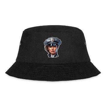 Polizei / Einsatz / Beruf / Job / Einsatzkräfte - Bucket Hat - Schwarz - Vorne - Lela (165cm)