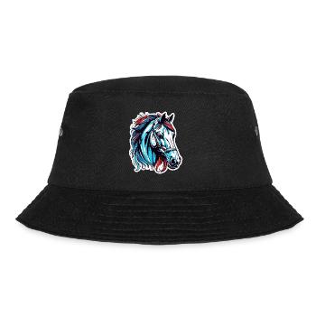 Pony / Horse / Animal / Riding / Mane - Bucket Hat - black - Front - Lela (165cm)