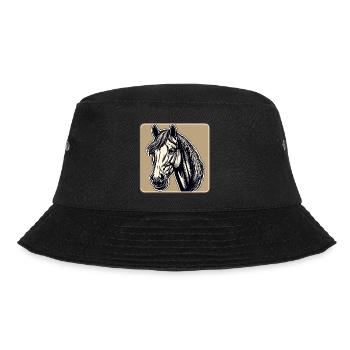 Pony / Horse / Animal / Riding / Mane - Bucket Hat - black - Front - Lela (165cm)