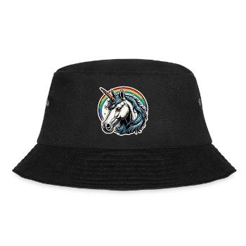 Unicorn / Mythical Creatures / Fairy Tale / Magic / Glitter - Bucket Hat - black - Front - Lela (165cm)