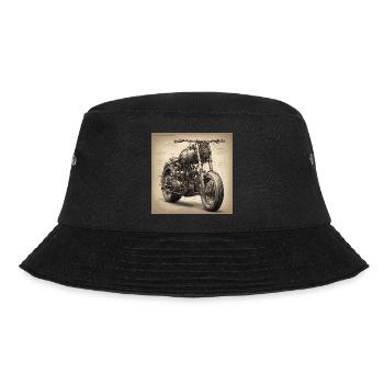 Blueprint / Sepia / Vintage / Retro / Motorcycle - Bucket Hat - black - Front - Lela (165cm)