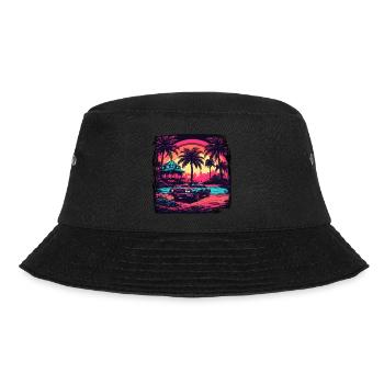 Strand / Insel / Urlaub / Sommer / Sonne / Meer - Bucket Hat - Schwarz - Vorne - Lela (165cm)