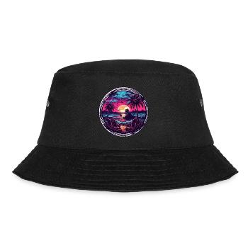 Strand / Insel / Urlaub / Sommer / Sonne / Meer - Bucket Hat - Schwarz - Vorne - Lela (165cm)