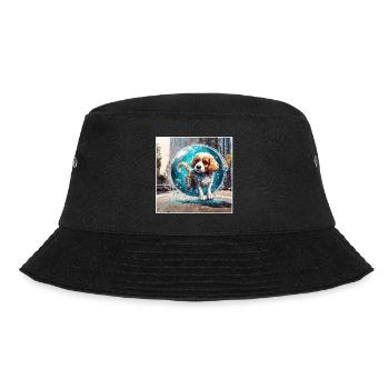 Tier in Seifenblase / kindlich / niedlich / Hund - Bucket Hat - Schwarz - Vorne - Lela (165cm)