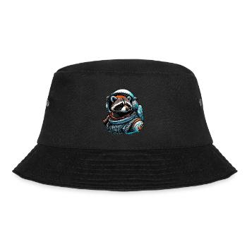 Astronaut / Space / Animal / Raccoon / Spaceship - Bucket Hat - black - Front - Lela (165cm)