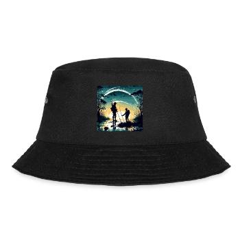 Angler Siluette / angeln / Fisch / See / Sport - Bucket Hat - Schwarz - Vorne - Lela (165cm)