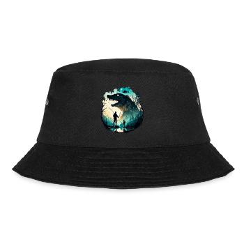 Angler Siluette / angeln / Fisch / See / Sport - Bucket Hat - Schwarz - Vorne - Lela (165cm)