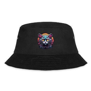 Cool Cat / Funny / Animal / Pet / Crazy - Bucket Hat - black - Front - Lela (165cm)