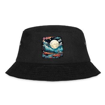Wolf / Rudel / Wald / Wild / Tierwelt / heulen - Bucket Hat - Schwarz - Vorne - Lela (165cm)