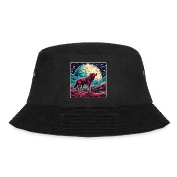 Wolf / Rudel / Wald / Wild / Tierwelt / heulen - Bucket Hat - Schwarz - Vorne - Lela (165cm)