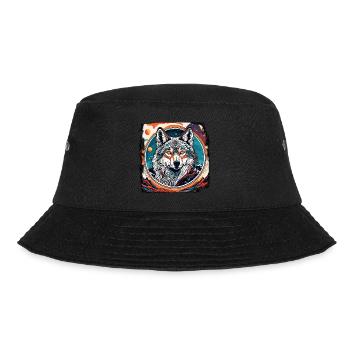 Wolf / Rudel / Wald / Wild / Tierwelt / heulen - Bucket Hat - Schwarz - Vorne - Lela (165cm)