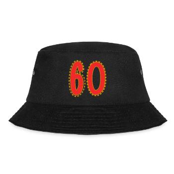 60. 60 JAHRE. 60. JAHRESTAG. 60. GEBURTSTAG. - Bucket Hat - Schwarz - Vorne - Lela (165cm)