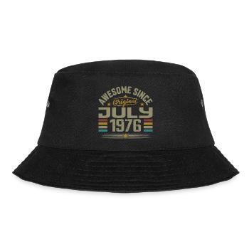 Baujahr Juli 1976 | Geschenk Juli 1976 - Bucket Hat - Schwarz - Vorne - Lela (165cm)
