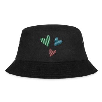 HERZ. PAPA. MAMA. Junggesellinnenabschied. BEBE. KIND. HERZ. FEST - Bucket Hat - Schwarz - Vorne - Lela (165cm)