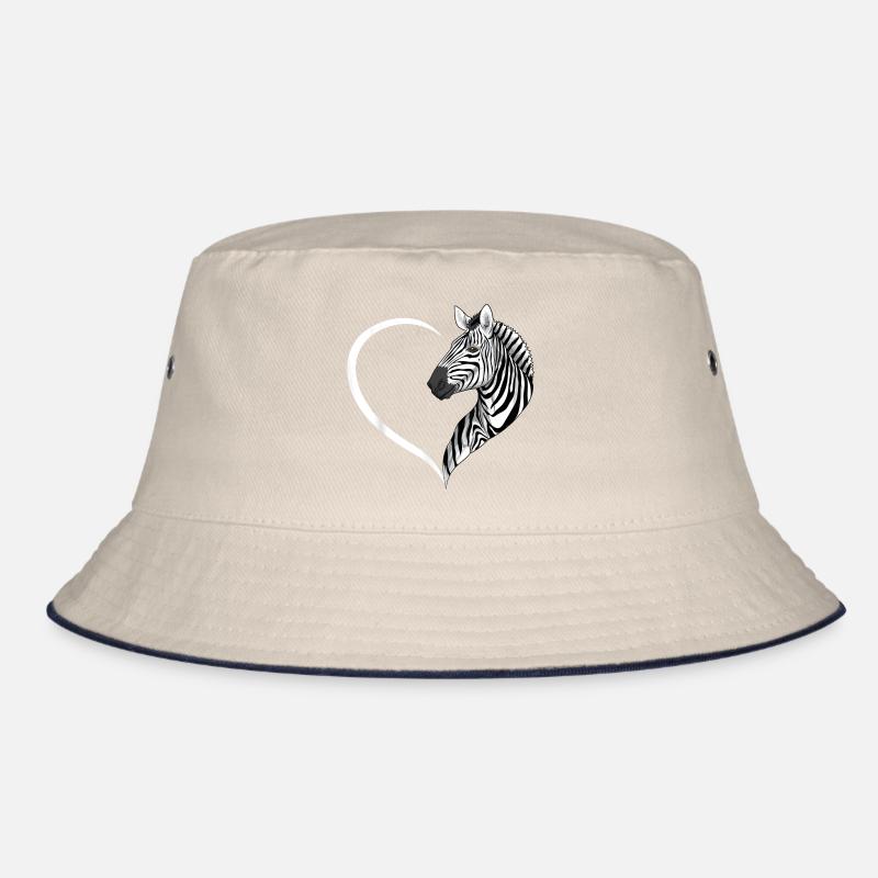 Zebra Herz Silhouette Bucket Hat