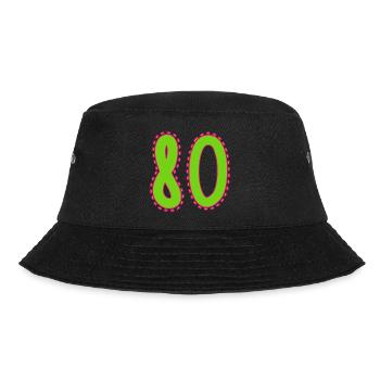 80. 80 JAHRE. 80. JAHRESTAG. 80-JÄHRIGES JUBILÄUM. - Bucket Hat - Schwarz - Vorne - Lela (165cm)