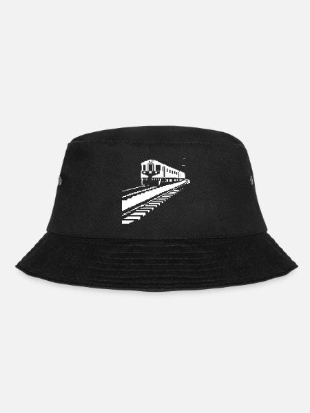 Eisenbahn Pixelkunst - Bucket Hat - Schwarz