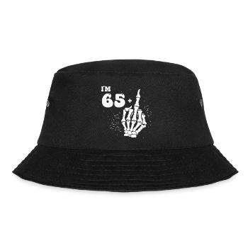 I Am 65 Plus Middle Finger - 66th Birthday - Bucket Hat - black - Front - Lela (165cm)