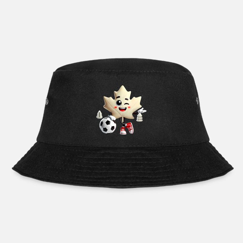 Mascotte de soccer de la feuille d’érable du Canada - Bob - noir