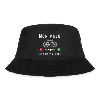 Mein Fahrrad ruft, ich muss los! Fahrrad-Geschenk - Bucket Hat - Schwarz - Vorne - Lela (165cm)
