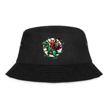 Gruseliges Trio Reiten TRex Halloween Spaß - Bucket Hat - Schwarz - Vorne - Lela (165cm)