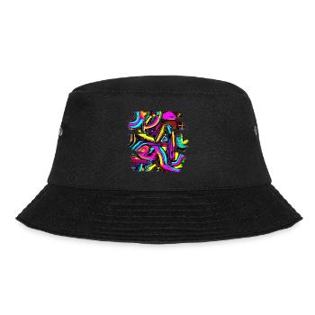 Neon Design Abstrakt UV House Style - Bucket Hat - Schwarz - Vorne - Lela (165cm)