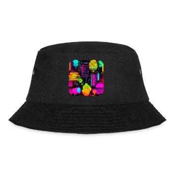 Neon Abstract Style Trend UV - Bucket Hat - black - Front - Lela (165cm)