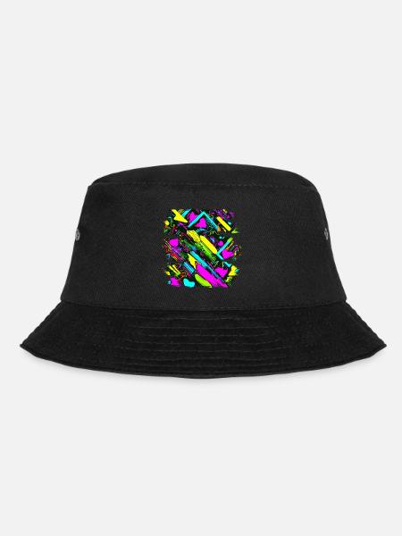 Neon Colors Colorful Creative Style Glow - Bucket Hat - black