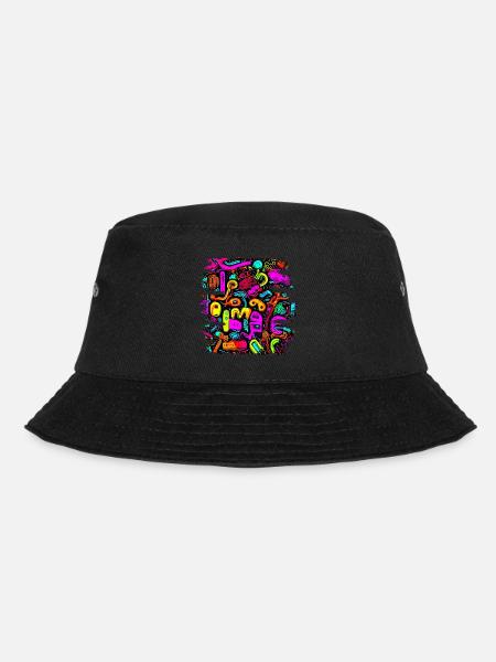 Neon Stil UV House Style - Bucket Hat - Schwarz