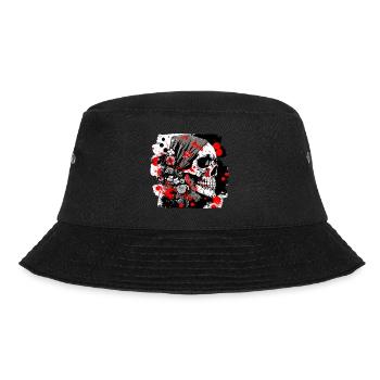 Skull Splash Trash Polka Tattoo - Bucket Hat - black - Front - Lela (165cm)