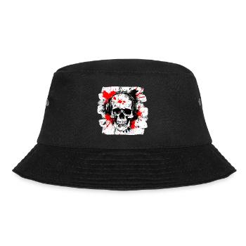 Skull Trash Polka Biker Culture - Bucket Hat - black - Front - Lela (165cm)
