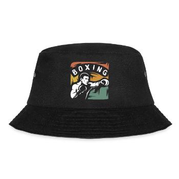 Vintage Boxing Fighter – Retro Box-Design - Bucket Hat - Schwarz - Vorne - Lela (165cm)