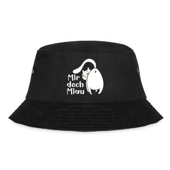Katze lustig Miau egal lustige Sprüche Haustier - Bucket Hat - Schwarz - Vorne - Lela (165cm)